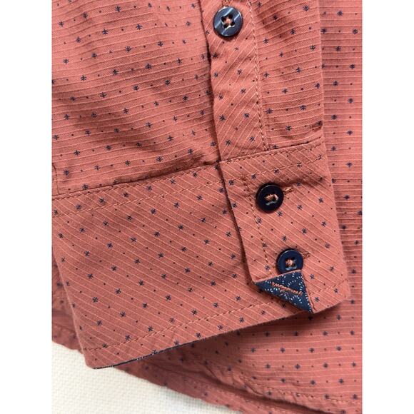 JB Holt Men's Long Sleeve Standard Fit Size XL Brown Navy Blue Flip Cuff - Picture 6 of 14